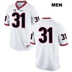 Men's Georgia Bulldogs NCAA #31 William Poole Nike Stitched White Authentic No Name College Football Jersey NGY4754YF
